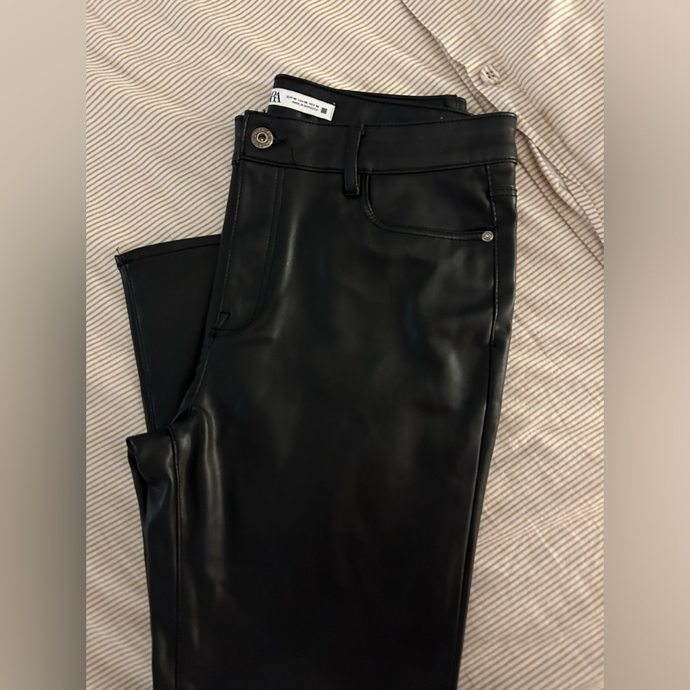 Zara mini flare leather pants